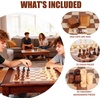 image:imageGSE Games amp Sports Expert Wooden 3in1 Chess Checkers Backgammon Game Table Set with Game Pieces Game Room FurnitureDeluxe Dark Cherry