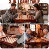 image:imageGSE Games amp Sports Expert Wooden 3in1 Chess Checkers Backgammon Game Table Set with Game Pieces Game Room FurnitureDeluxe Dark Cherry