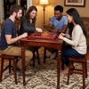 image:imageGSE Games amp Sports Expert Wooden 3in1 Chess Checkers Backgammon Game Table Set with Game Pieces Game Room FurnitureDeluxe Dark Cherry