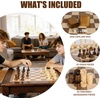 image:imageGSE Games amp Sports Expert Wooden 3in1 Chess Checkers Backgammon Game Table Set with Game Pieces Game Room FurnitureDeluxe Walnut