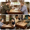 image:imageGSE Games amp Sports Expert Wooden 3in1 Chess Checkers Backgammon Game Table Set with Game Pieces Game Room FurnitureDeluxe Walnut