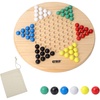 image:imageGSE Games amp Sports Expert 115 Natural Wood Chinese Checkers Board Game Set with Wooden Colorful Marbles Classic Strategy Family Board Game for Kids amp Adults