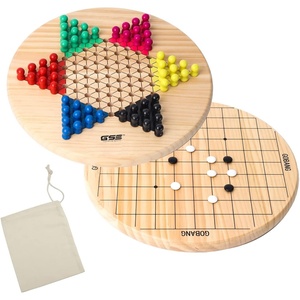 image:imageGSE Games amp Sports Expert 115 Natural Wood 2in1 Chinese Checkers and Gobang Board Game Set with 66 Colorful Wooden Pegs and Stones Classic Strategy Game for Kids amp Adults