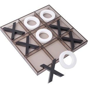 image:imageGSE Games amp Sports Expert 12 Giant Acrylic Tic Tac Toe Game Set Classic Family Travel Board Game Great for Office Living Guest Room Coffee Table Dcor12 Acryic Set